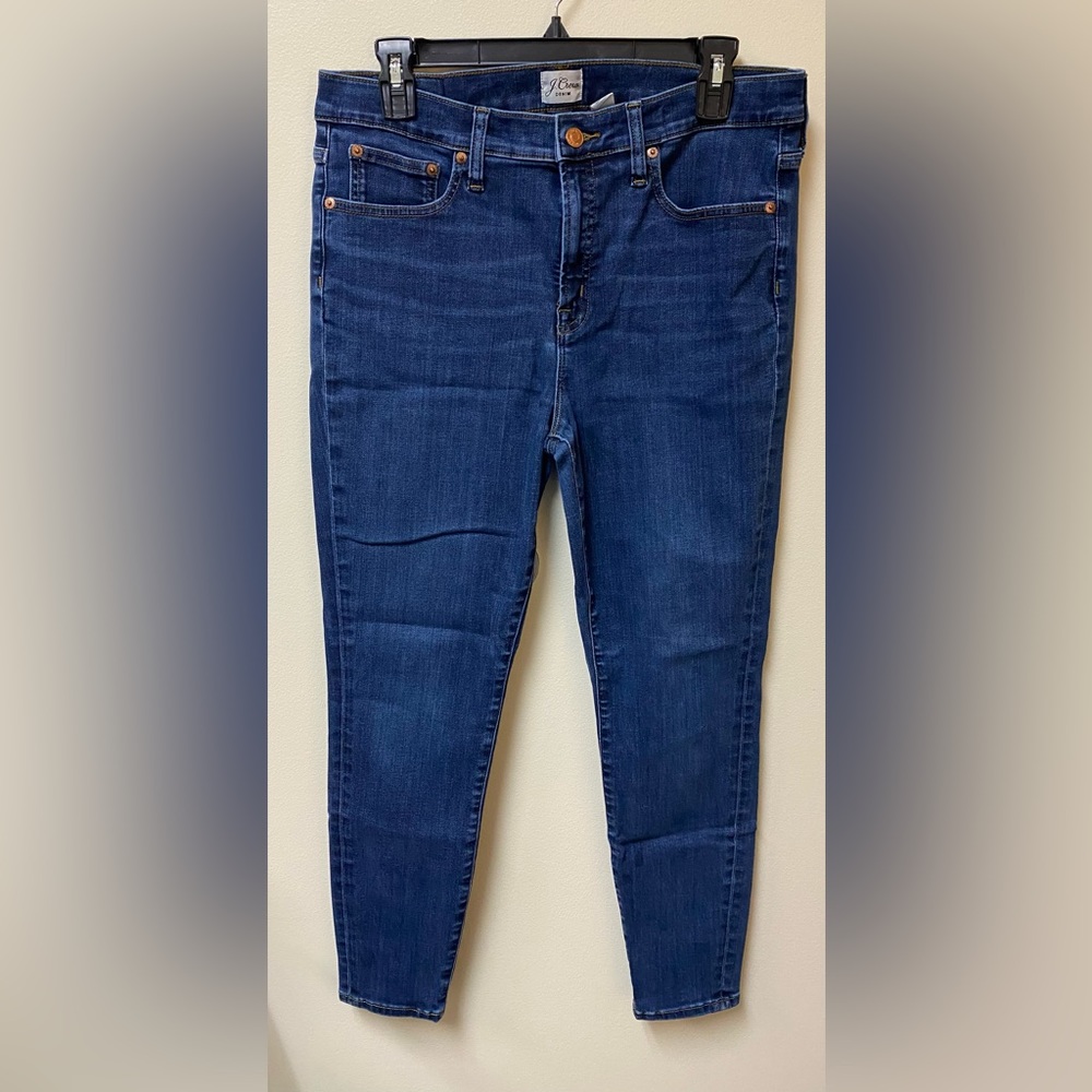 J Crew 9” High-Rise Toothpick Jeans Blue Denim Sz 31 Womens